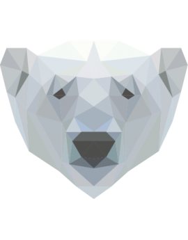 Stickers tête d'ours blanc polygonal moderne design