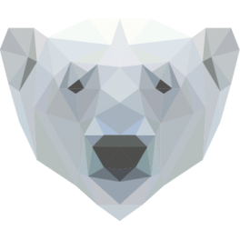 Stickers tête d'ours blanc polygonal moderne design
