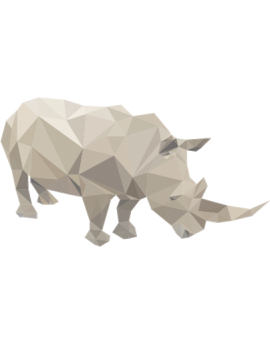 Stickers enfant rhinocéros  polygonal moderne design 