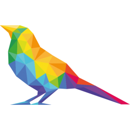 Stickers oiseau multicolore  polygonale moderne design