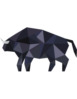 Stickers bison polygonal moderne design 