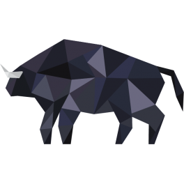 Stickers bison polygonal moderne design 