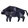 Stickers bison polygonal moderne design 