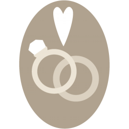 Stickers bagues entrelacés couple mariage couleur taupe amour grand jour