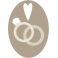 Stickers bagues entrelacés couple mariage couleur taupe amour grand jour