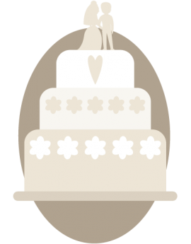 Stickers gâteau de mariage fêtes amour