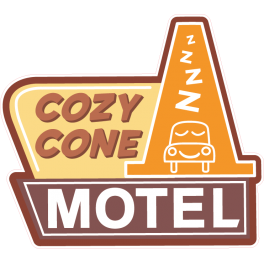 Stickers icône écusson cozy cone motel  cars 