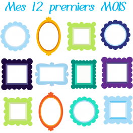 Stickers cadre pour mes 12 premiers mois garçon