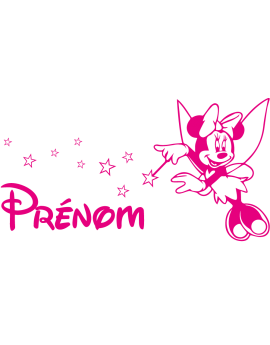 Stickers Minnie fée prénom