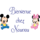 Stickers texte bienvenue chez nounou Mickey Minnie