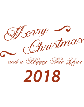 Stickers texte merry christmas and happy new year 2018