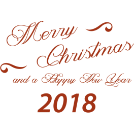 Stickers texte merry christmas and happy new year 2018