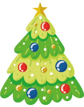 Stickers sapin de noël vert avec boules repositionnable