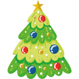 Stickers sapin de noël vert avec boules repositionnable