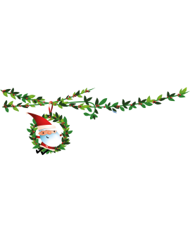 Stickers père noël avec branche