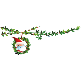 Stickers père noël avec branche