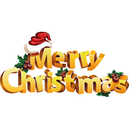 Stickers texte Merry Christmas 3D