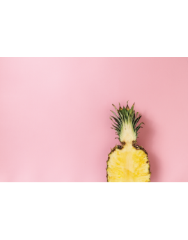 Poster ananas sur fond rose