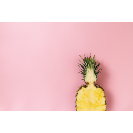 Poster ananas sur fond rose