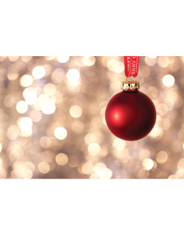 Poster boule de noël sur fond de paillettes 