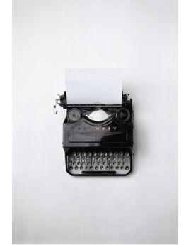 Poster machine à écrire noir et blanc