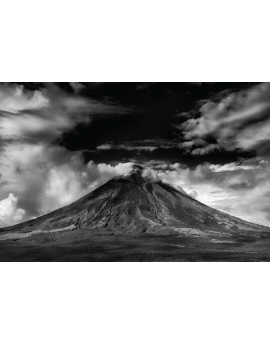 Poster volcan noir et blanc