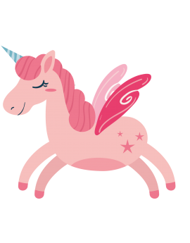 Stickers licorne rose