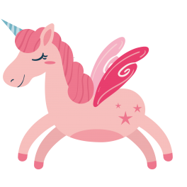 Stickers licorne rose