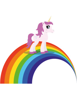 Stickers licorne arc en ciel