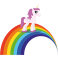 Stickers licorne arc en ciel