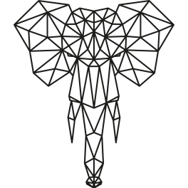 Stickers tête d'éléphant géométrique