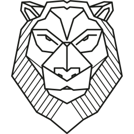 Stickers tête de lion géométrique