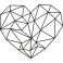 Stickers cœur géométrique