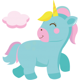 Stickers licorne avec nuage