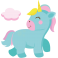 Stickers licorne avec nuage