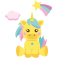 Stickers licorne jaune nuage étoile filante