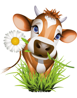 Stickers vache fleur ferme