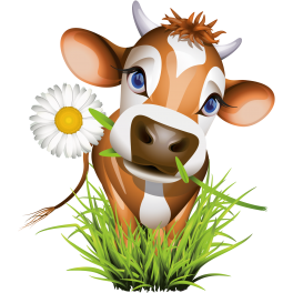 Stickers vache fleur ferme