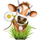 Stickers vache fleur ferme