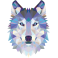 Tête de loup géométrique