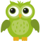 Stickers hibou vert