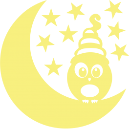 Stickers lune étoiles chouette phosphorescents