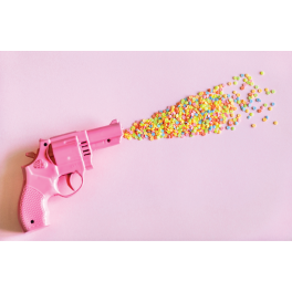 Poster pistolet à confettis