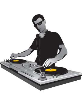 Sticker Dj platines musique