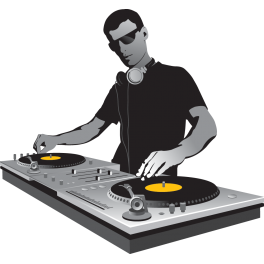 Sticker Dj platines musique