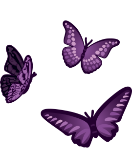 Kit 3 Stickers papillons violets