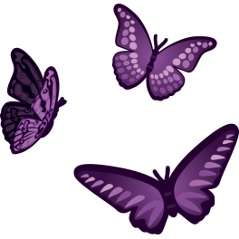 Kit 3 Stickers papillons violets