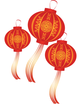 Sticker lampions chinois