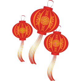 Sticker lampions chinois