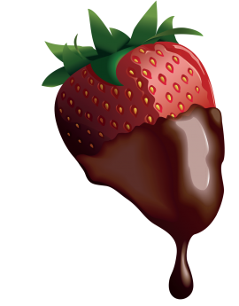 Sticker fraise coulis de chocolat